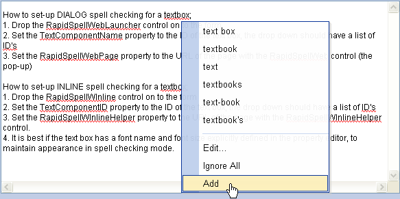 AJAX spell checking