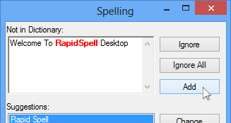 Dialog spell checking