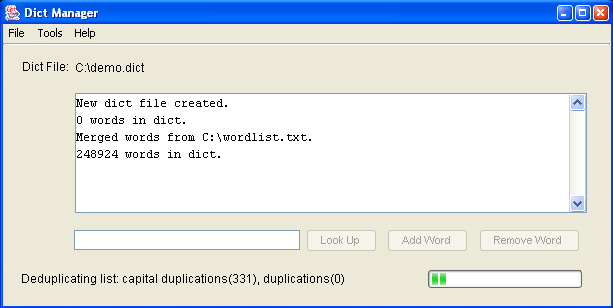 The Dict Manager tool