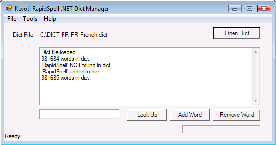 RapidSpell Desktop .NET Dict Manager