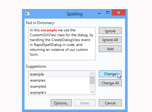 Dialog Spell Checking with RapidSpell WPF