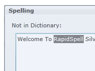 RapidSpell Silverlight control
